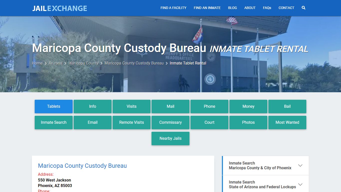 Inmate Tablets - Maricopa County Custody Bureau, AZ - Jail Exchange
